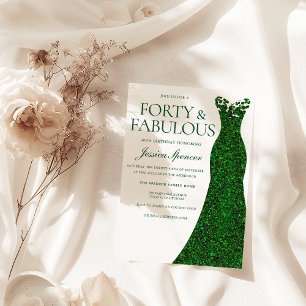 Invitation Robe verte Emerald Forty & Fabuleux 40e anniversai