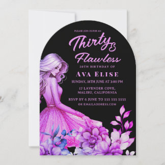 Invitation Robe vibrante avec 30e anniversaire de floraison