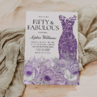 Robe violette Floral Cinquante et fabuleux 50e ann