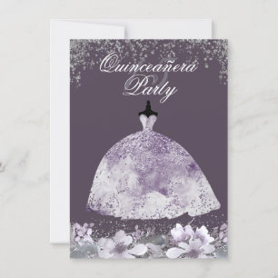 Invitation Robe violette Parties scintillant robe Quinceanera