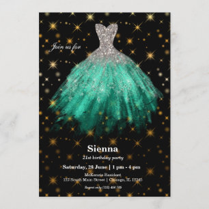 Invitation Robes aquarelles pailletées