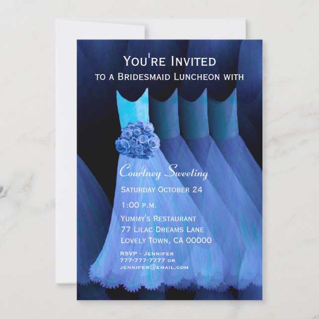 Invitation Robes Bleues pour le déjeuner de la femme de chamb (Devant)