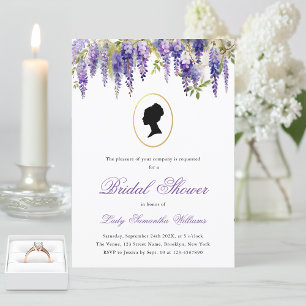 Invitation Robes de mariée florales vintage Régence Wisteria
