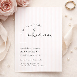 Invitation Robes de mariée rose à rayures : une douche de mar