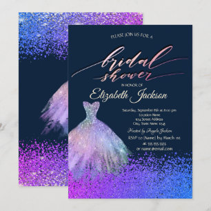 Invitation Robes Élégantes Chic Diamants Cadeau de Mariage