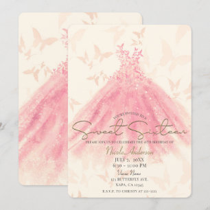 Invitation Robes scintillantes de pêche de danse de papillon