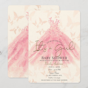 Invitation Robes scintillantes papillon danse pour Baby Showe