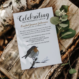 Invitation Robin de l'hiver à l'aquarelle Célébration de la
