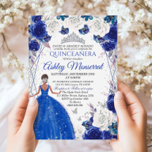 Robine Bleu Argent Paillettes Quinceañera Princess