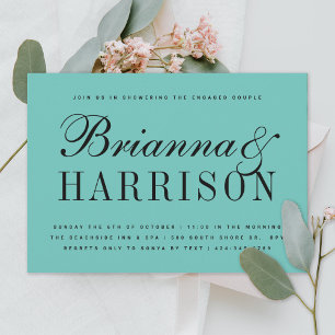 Invitation Robin's Oeuf Blue Couples Noms Wedding shower