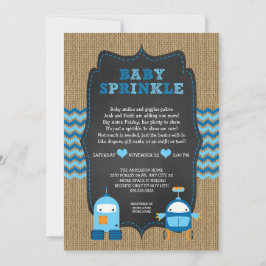 Invitation ROBOT BOY baby sprinkboard / burlap chalkboard RUS