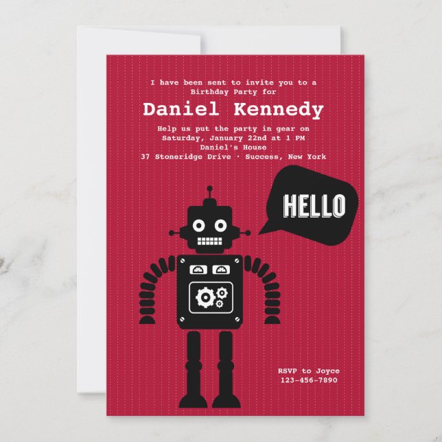 Invitation Robot conviviale (Devant)