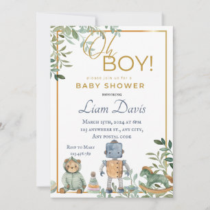 Invitation Robot de jouet et design ours en peluche