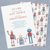 Robot mignon C'est un Baby shower garçon Invitatio