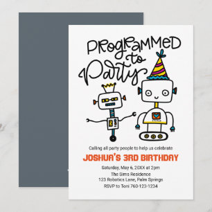 Invitation Robots, programmés pour la fête