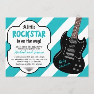 Invitation Roche de l'invitation   de baby shower de Rockstar