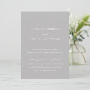 Invitation Rochelle Grey Moderne Contemporain Mariage Élégant
