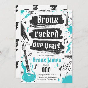 Invitation Rock and Roll Party Rocks un an 1er anniversaire
