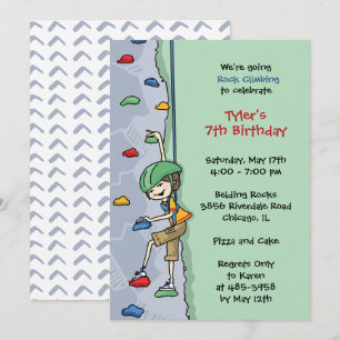 Invitation Rock Escalade Boy Cheveux Brown Anniversaire de la