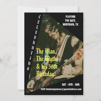 Invitation Rock Music Custom Photo 50th Birthday Party