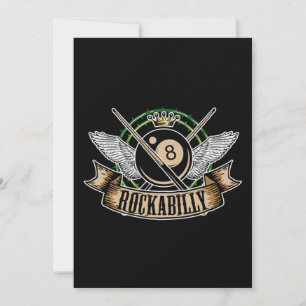 Invitation Rock n Roll Pool Billard 8 Ball Rockabilly
