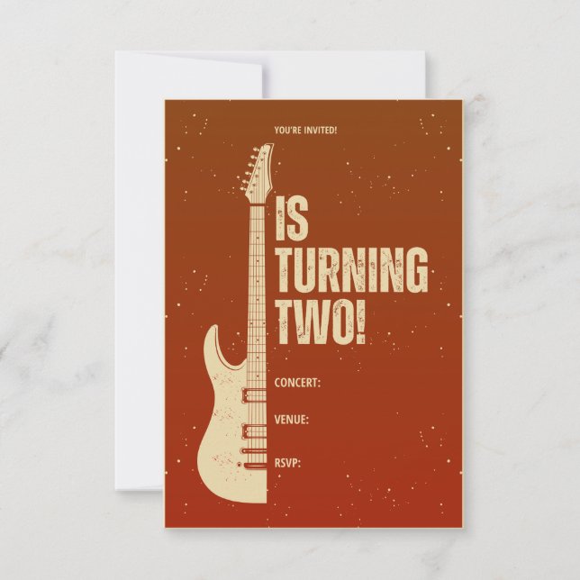 Invitation Rock-n-Roll Two Birthday Invite (Devant)