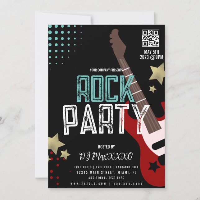 Invitation Rock Party Festival DJ Party Bar Club Flyer (Devant)