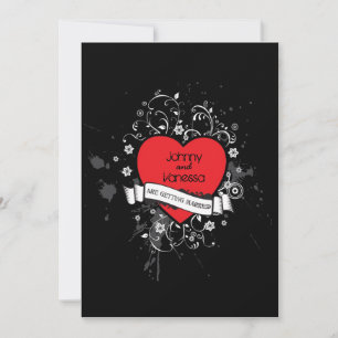 Invitation Rock & Roll Grungy Heart Music Mariage à thème
