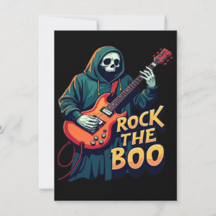 Invitation Rock the Boo - Halloween Skeleton Guitare Design