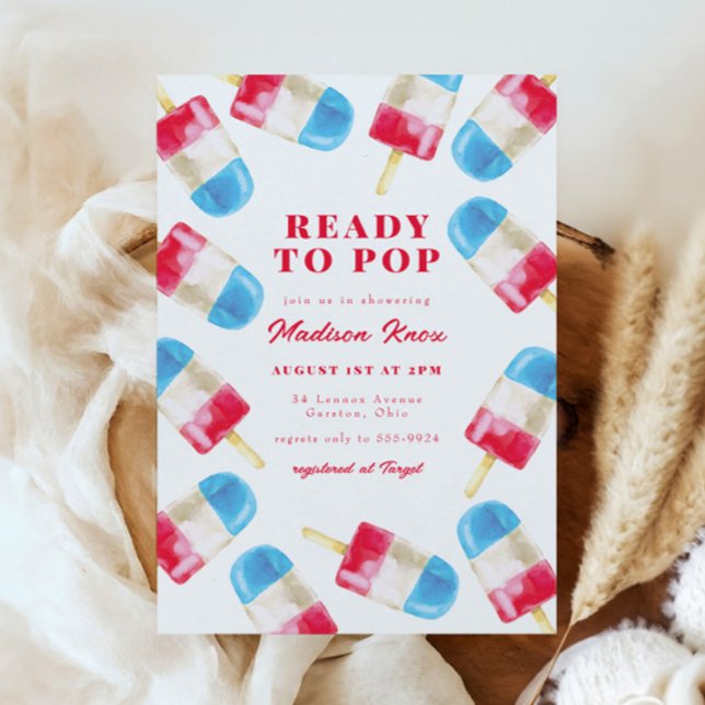 Invitation Rocket Pop Summer Patriotic Popsicle Baby shower (Créateur téléchargé)
