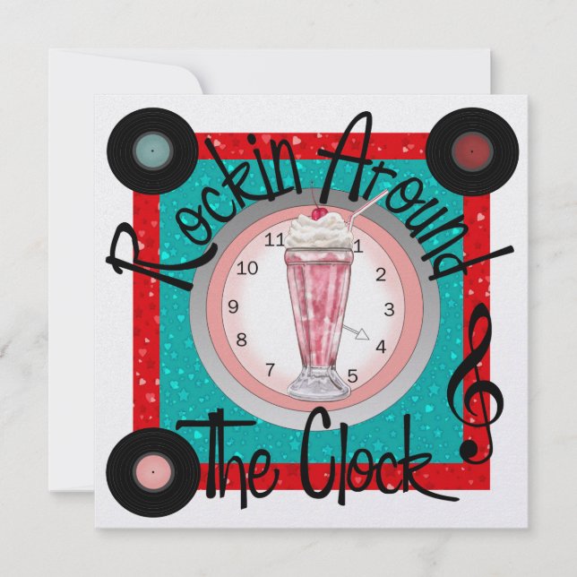 Invitation Rockin' Around the Clock Party - SRF (Devant)