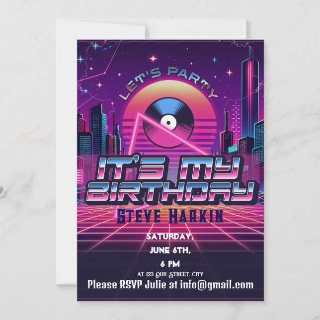 Invitation Rockin Vaporwave (Devant)