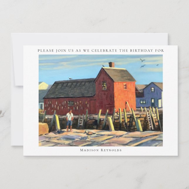 Invitation Rockport MASS Motif Pittoresque #1 Cabine de pêche (Devant)