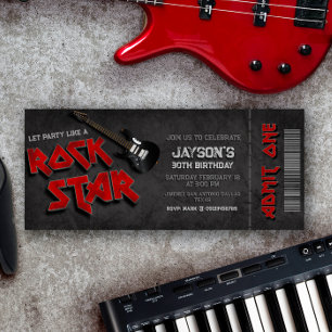Invitation Rockstar - Billet de Rock and Roll 