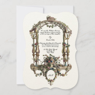 Invitation Rococo baroque Couleur Altar floral Cartouche