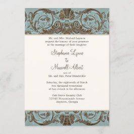 Invitation Rococo baroque d'or Vintage