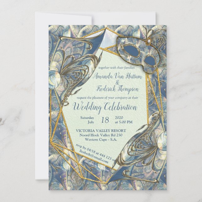 Invitation Rococo Rich Romantic Gold Reliefs & Masques (Devant)