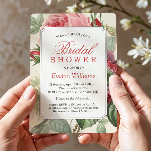 Invitation Rococo Vintage Botanique Fête des mariées florale