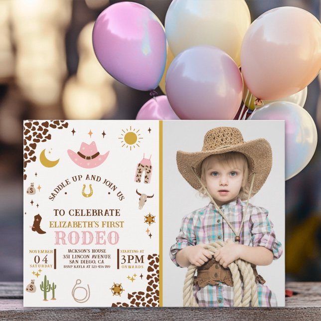 Invitation Rodeo Birthday Girl , Photo CowGirl Birthday (Créateur téléchargé)