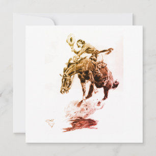 Invitation Rodeo Cowgirl (par C.M. Russell)