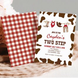 Invitation Rodéo Deux pas Western Cowboy 2E Anniversaire