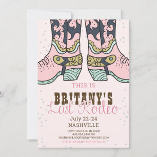 Invitation Rodéo rose Dernier Nashville Cowgirl Bachelorette