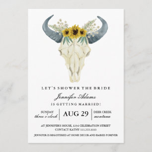 Invitation Rodéo rustique aquarelle FÊTE DES MARIÉES