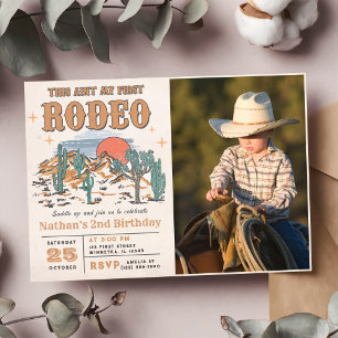 Invitation Rodeo Western Cowboy 2e anniversaire Photo