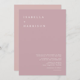 Invitation ROGUE Dusty Blush Rose Mauve Rose Mariage or