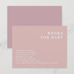 Invitation ROGUE Modern Dusty Rose Blush Livres pour Baby Car