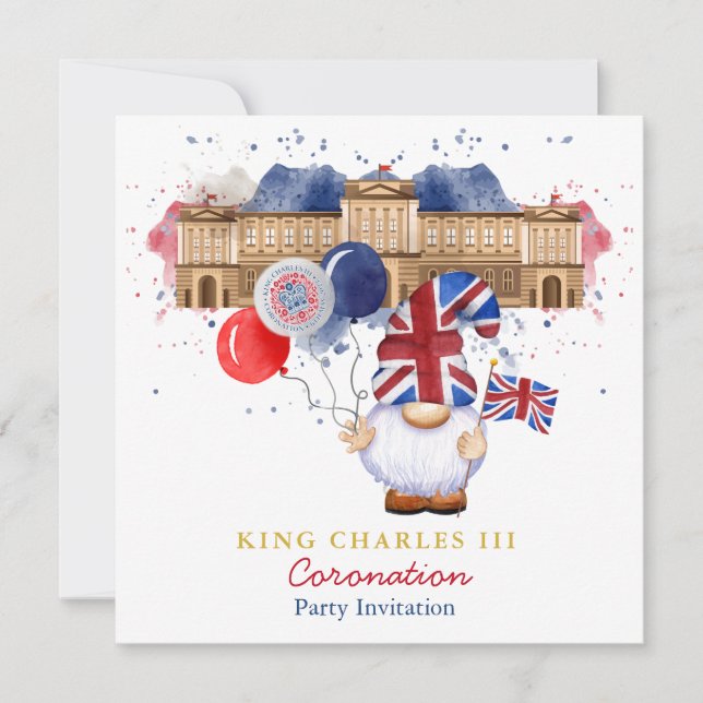 Invitation Roi Charles III Coronation Fun Personnalisé (Devant)