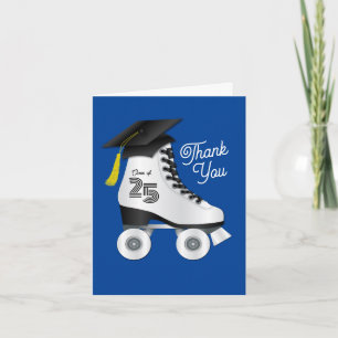 Invitation Roller Skate Graduation Party Patinage Rink Blue