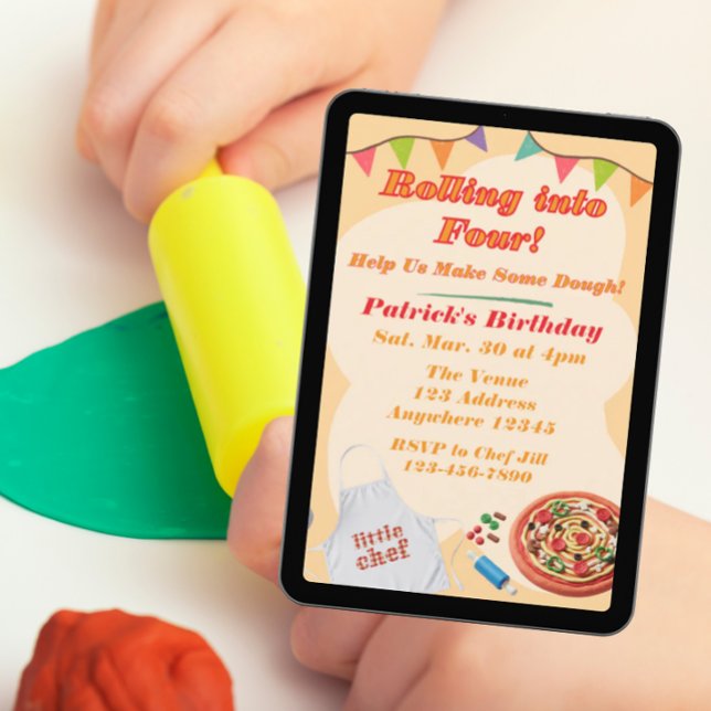 Invitation Rolling into, Pizza Playdoh Birthday (Créateur téléchargé)