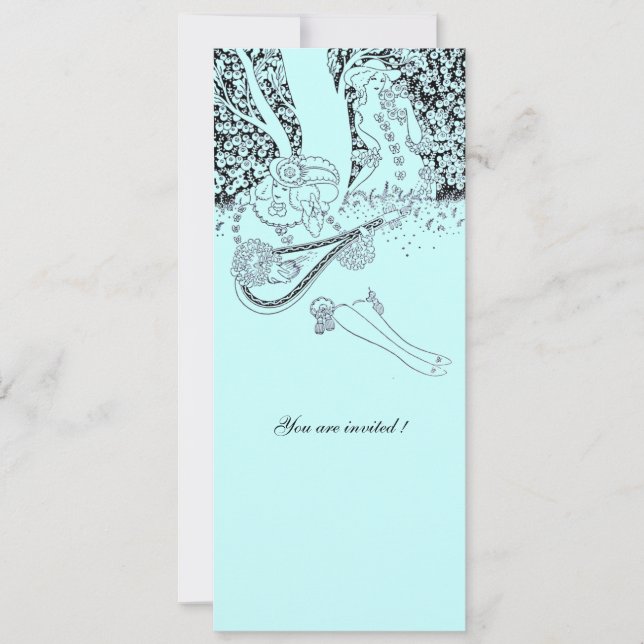 INVITATION ROMANCE / AMOUREUX ROMANTIQUES FÊTE DE MARIAGE BLE (Devant)